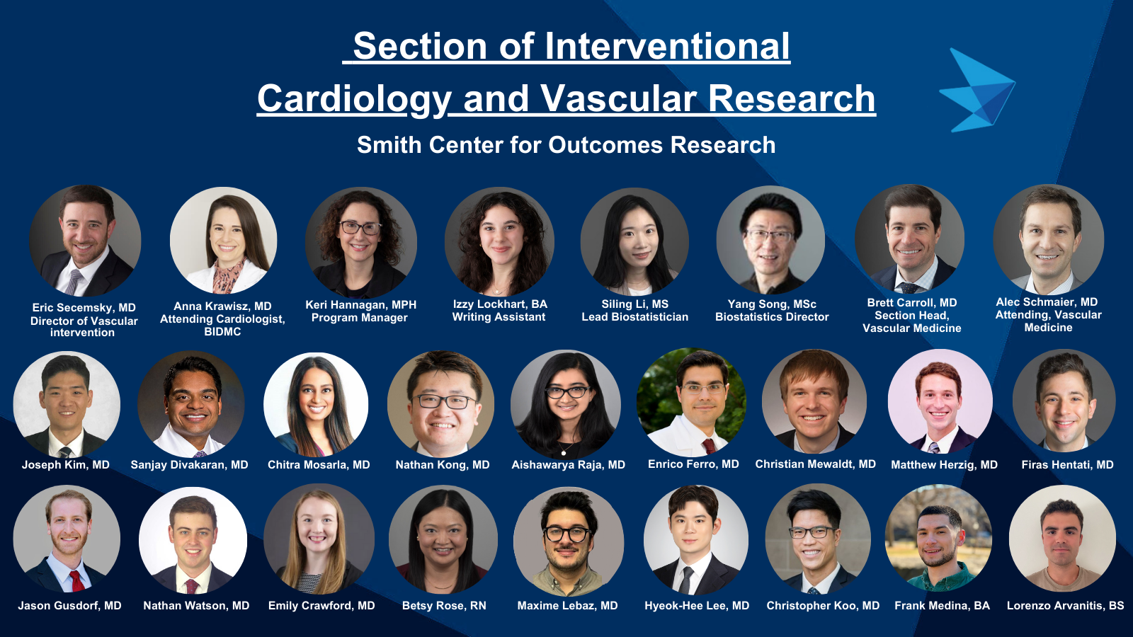 Headshots of Vascular Section team members