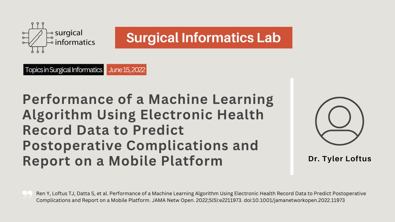 Performance of a Machine Learning Algorithm Using Electronic Health Record Data to Predict Postoperative Complications and Report on a Mobile Platform